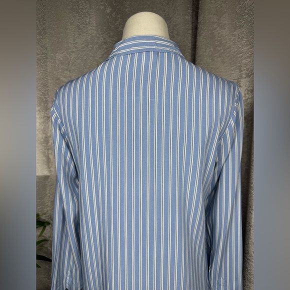 J. Jill Women’s Striped Print Long Sleeve Button-Down Shirt Blue Sz XS - Picture 7 of 11
